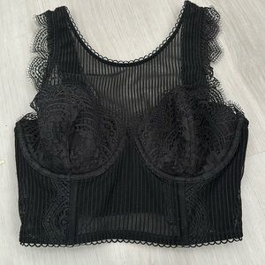 Vintage underwire lingerie crop top
